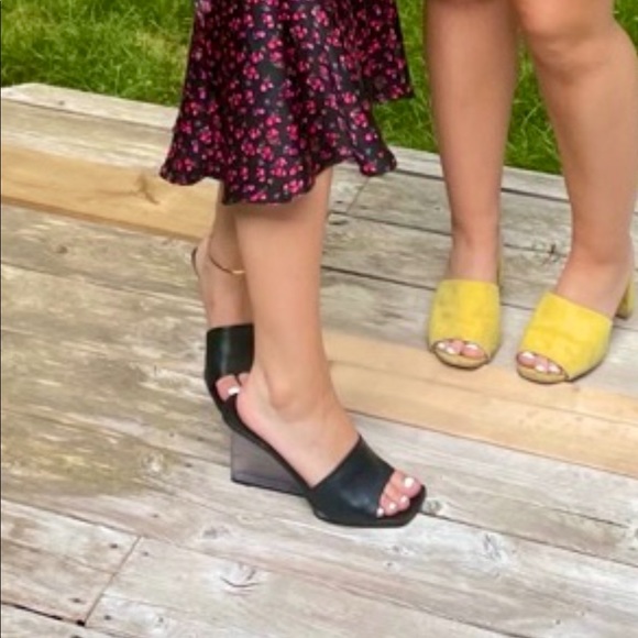 Vintage Square Toe Transparent 90’s Wedge Platform Sandal - Picture 8 of 9